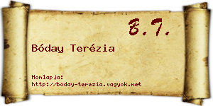 Bóday Terézia névjegykártya